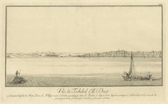 View of Tschibel el Deïr on the Nile, Copper Engraving, Circa 1755