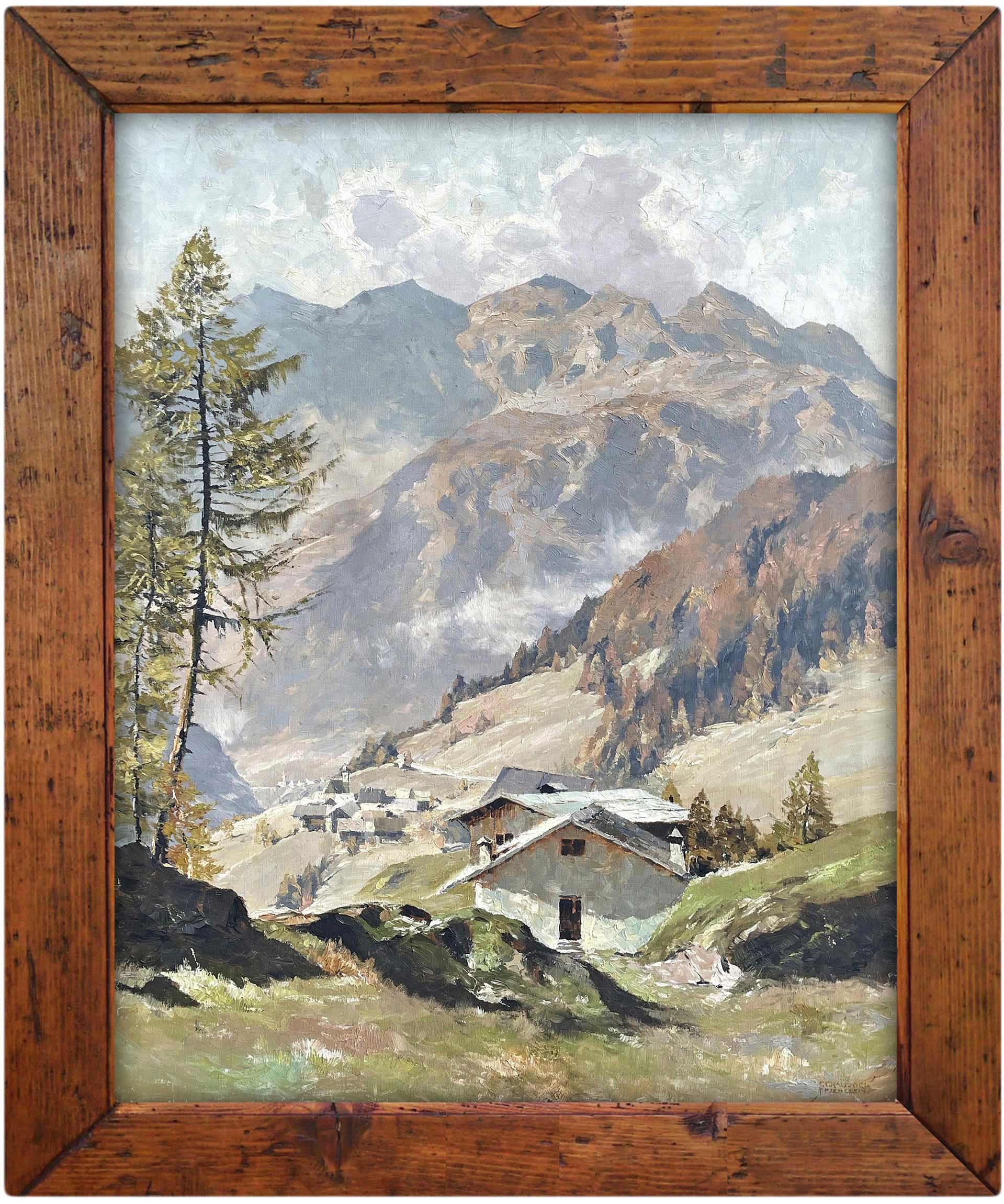 View of Val Gardena Italian Dolomites Oil on Canvas by Georg Grauvogl  9