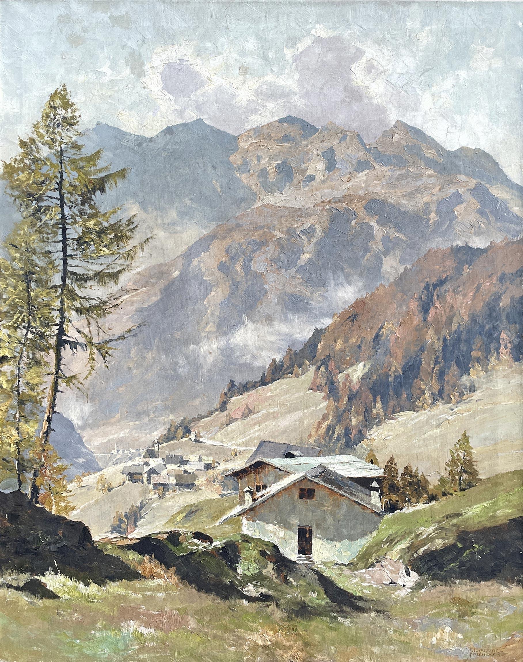 View of Val Gardena Italian Dolomites Oil on Canvas by Georg Grauvogl  12