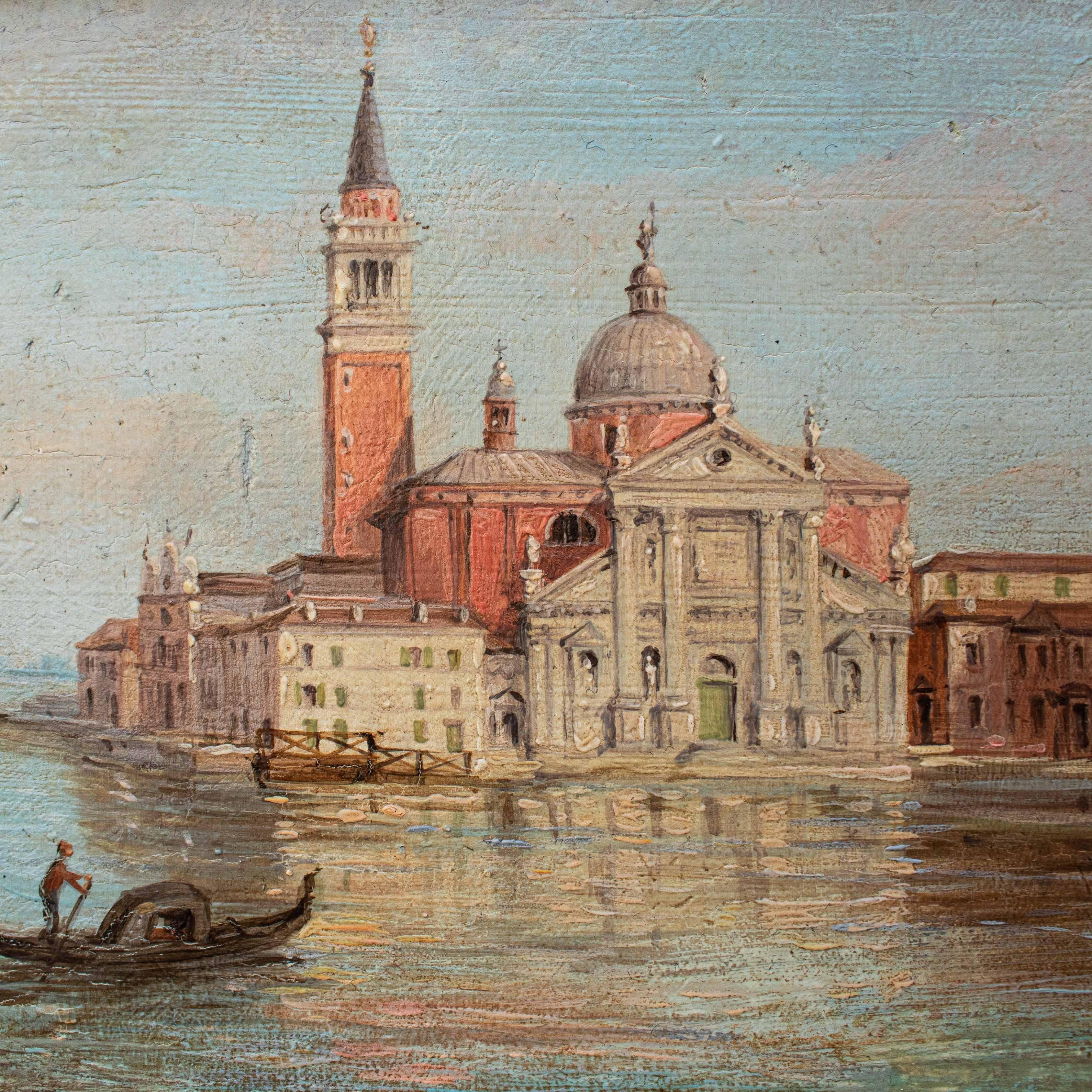 Mid 18th Century View of Venice Painting Antonietta Brandeis Board Oil Paint In Good Condition In Milan, IT