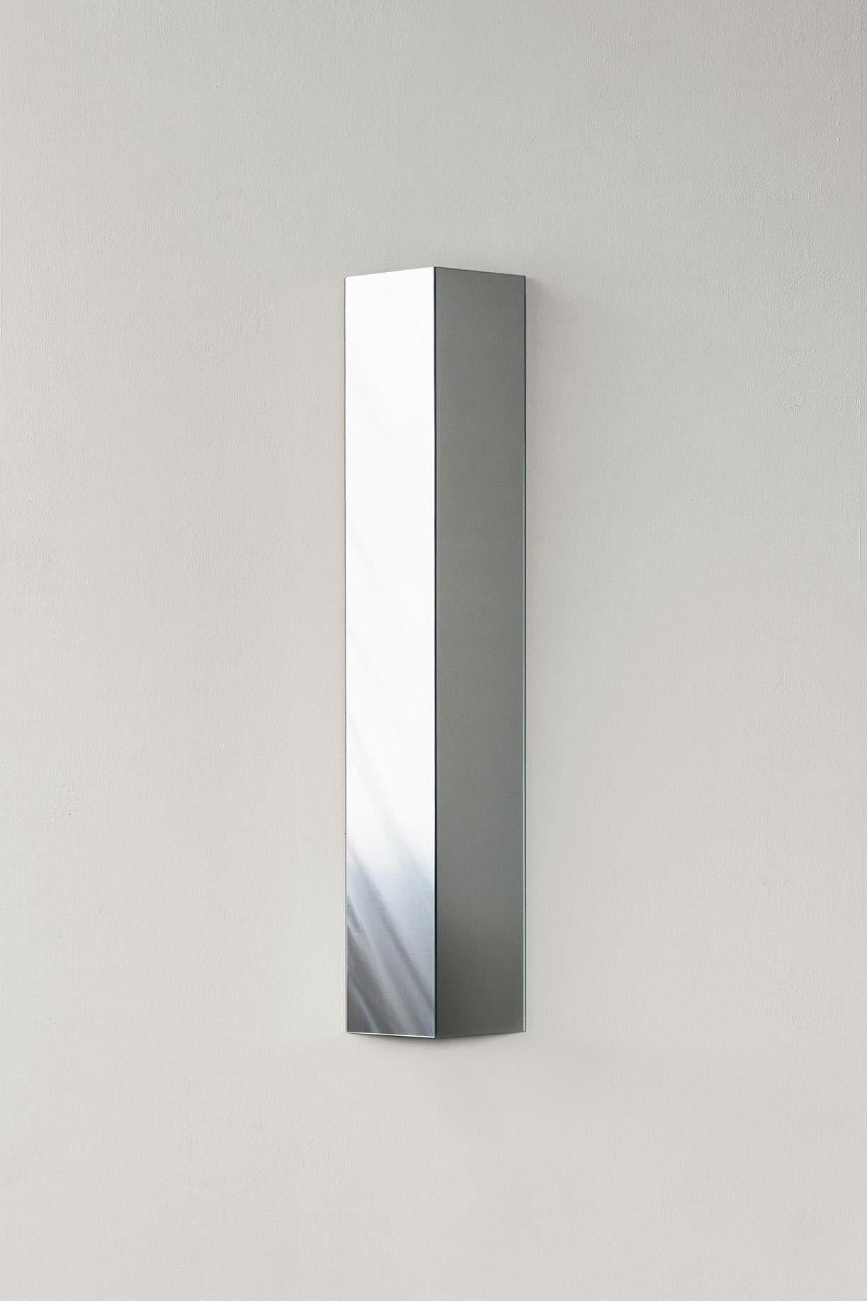 Minimalist View Shard Mirrored Glass Wall Sconce by Caroline Chao 'Plug-In Version' For Sale