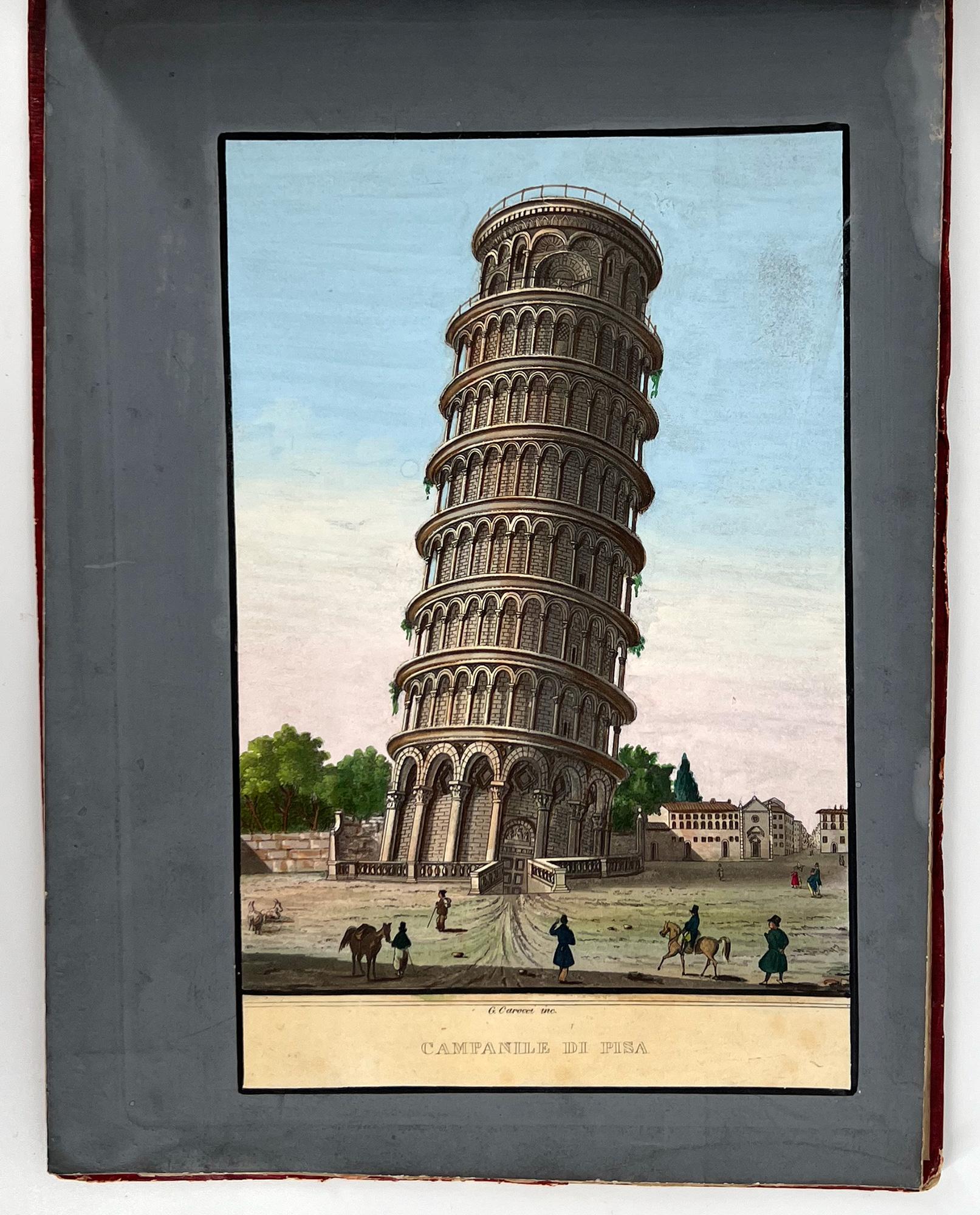 Cuir Vues de Florence et de Toscane par Lorenzo Bardi, vers 1840 en vente