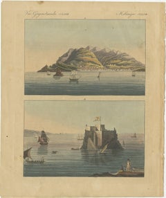 Views of Funchal and Fort Loo, Madeira – Hand-Colored Print from Bertuch, c.1800