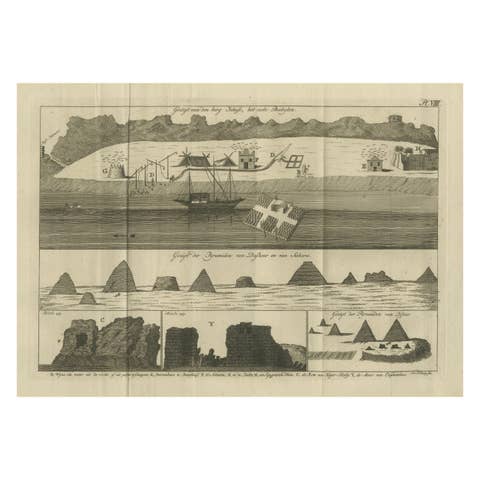 Views of Saqqara, Dahshur, and Thebes Pyramids with Ancient Babylon – c.1710