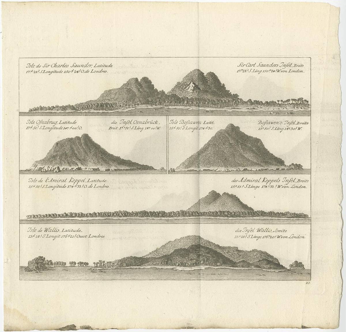 Views of Saunders, Osnaburg, Boscawens, Admiral Keppel's & Wallis Island, c.1774