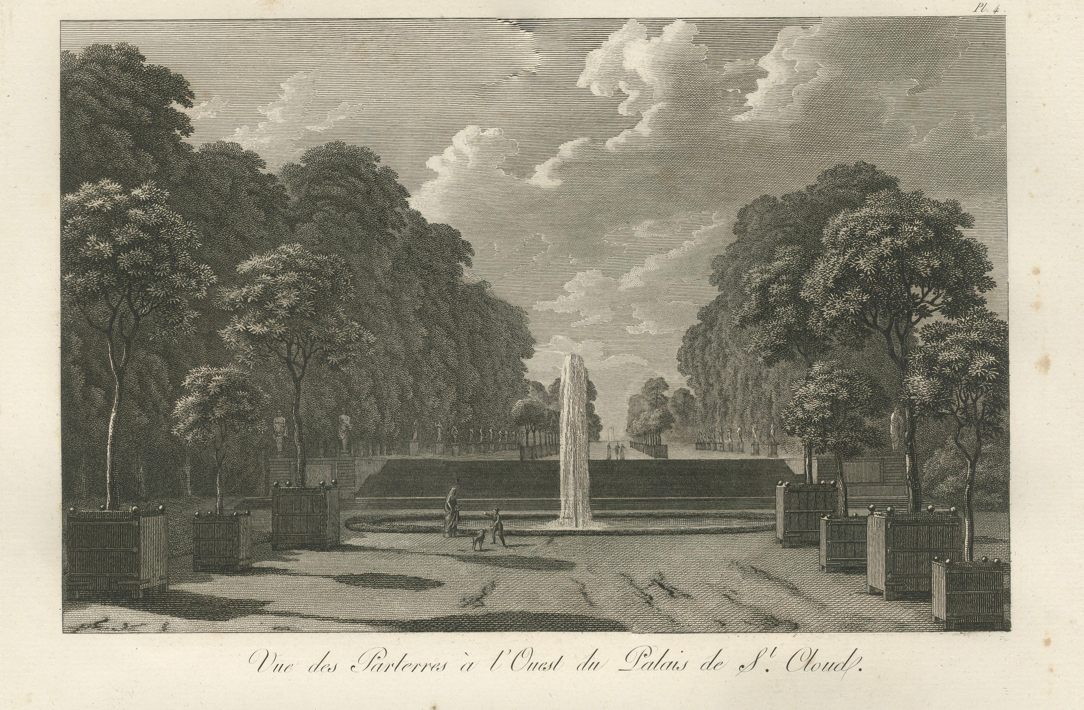 Views of the Gardens and Vestibule of Saint-Cloud Palace by Baltard, 1803