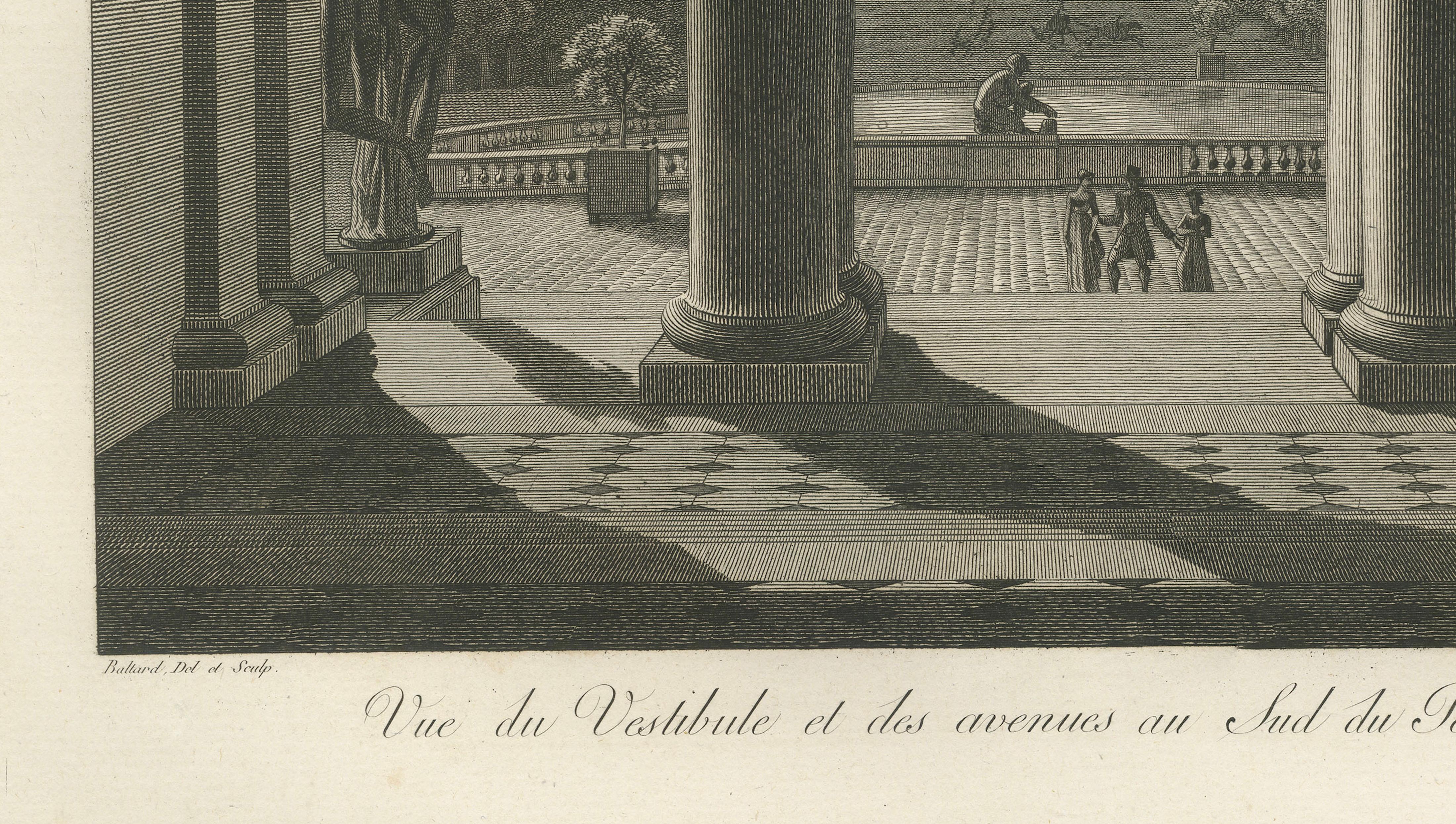Views of the Gardens and Vestibule of Saint-Cloud Palace by Baltard, 1803