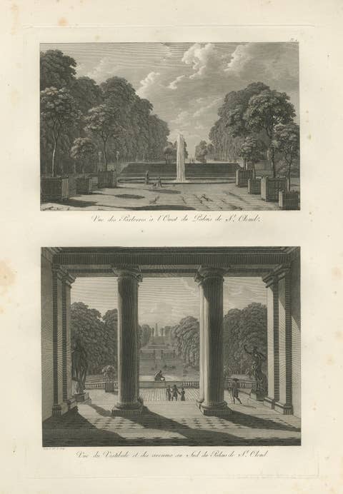 Views of the Gardens and Vestibule of Saint-Cloud Palace by Baltard, 1803