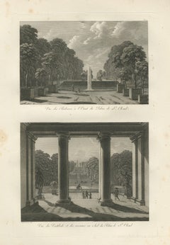 Vues des jardins et du vestibule du château de Saint-Cloud par Baltard, 1803