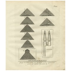 Vistas de las pirámides de Dashur y plano de la falsa pirámide - Egipto, 1776