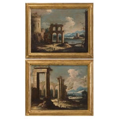 Views of the Veneto Venetian School of the Xvll Century with Original Frames