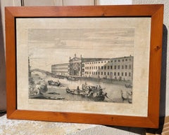 Vistas de Venecia, conjunto de 6 grabados enmarcados, siglos XVIII y XIX