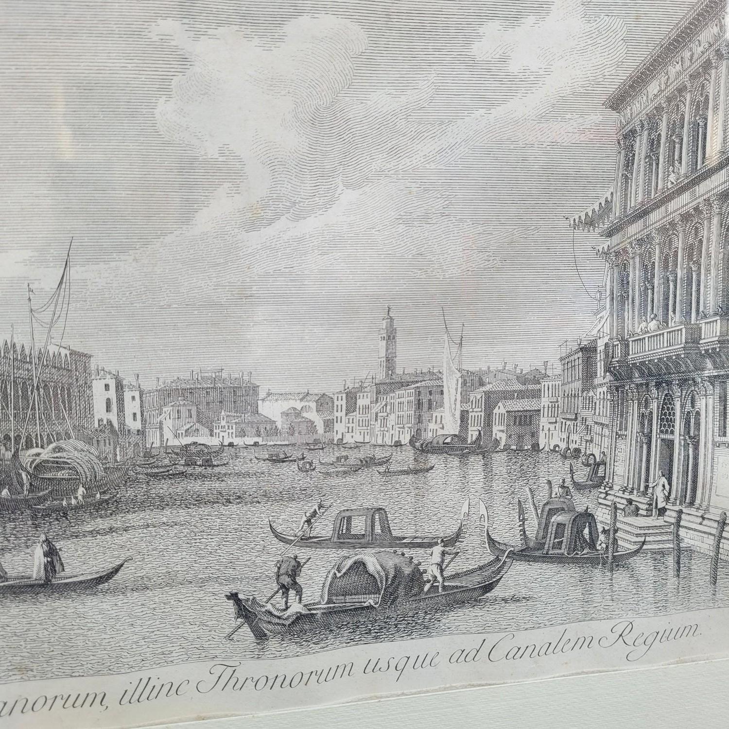 Ansichten von Venedig, nach Vicentini & Canaletto, gerahmte Stiche, 19. (19. Jahrhundert) im Angebot