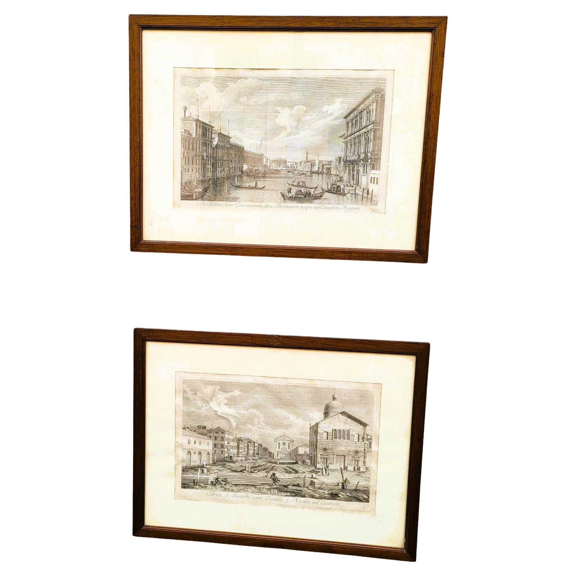 Views Of Venice, After Vicentini & Canaletto, Framed Engravings, 19th Century