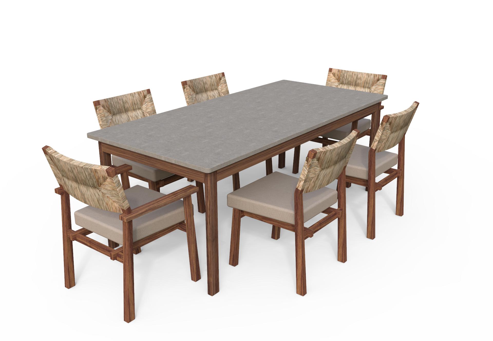 Woodwork Vieyra Dining Table with Viroc top, Contemporary Mexican Design