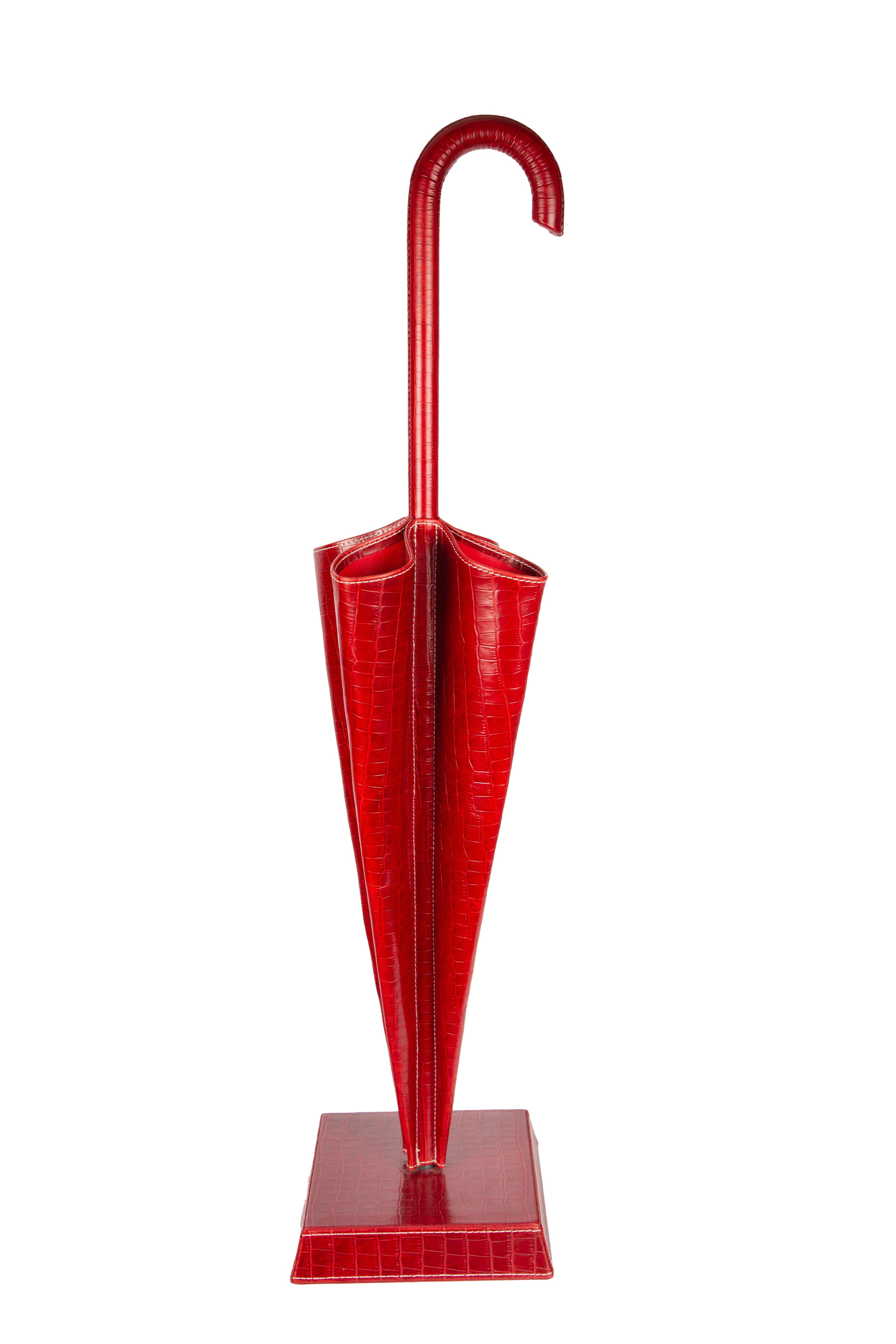 Vig Bergdorf Goodman embossed Croc leather umbrella stand:

Measures: 8
