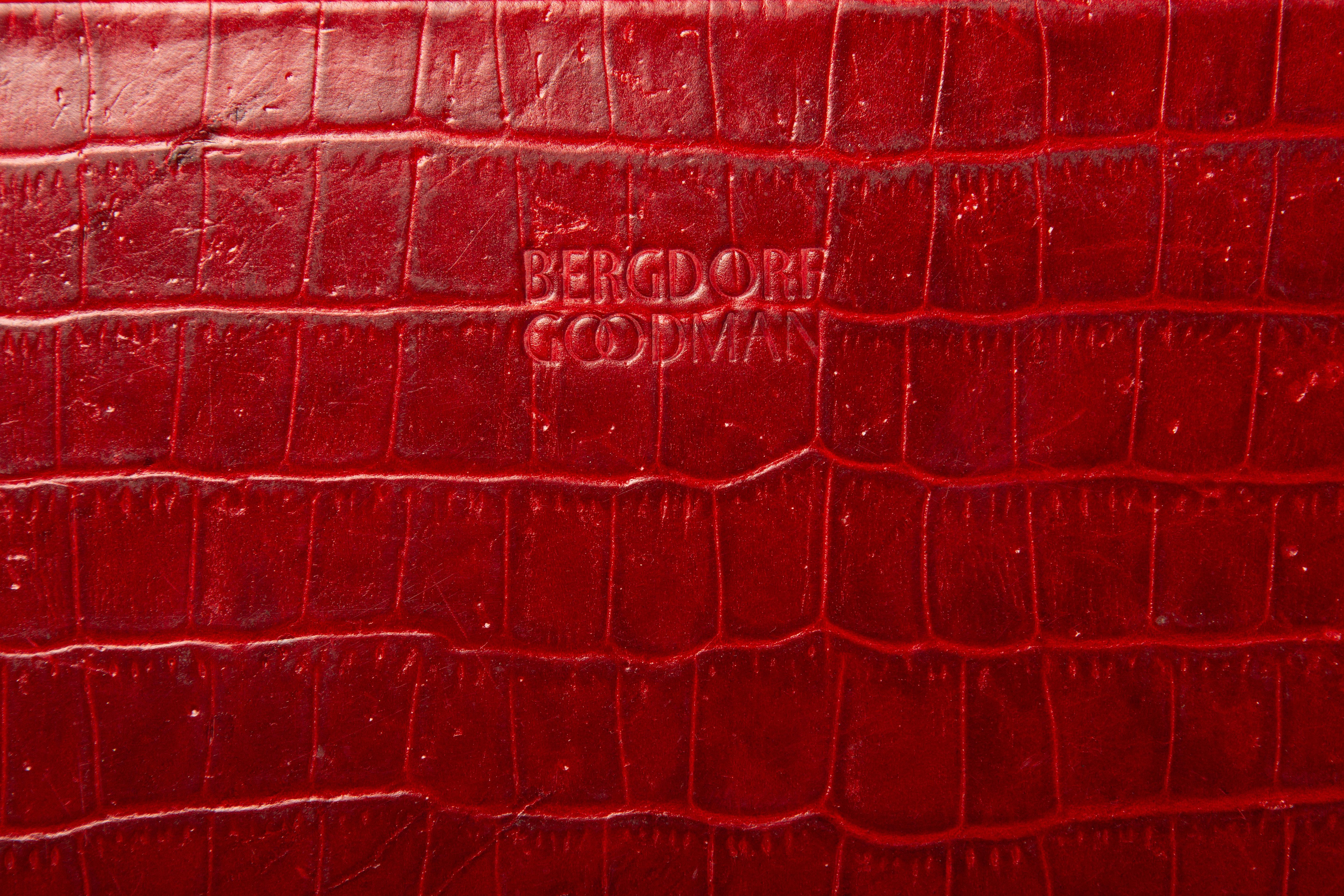 Vig Bergdorf Goodman Embossed Croc Leather Umbrella Stand For Sale 1