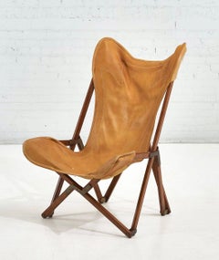 Vigano Vittoriano "Tripolina" Leather Sling Chair, 1936