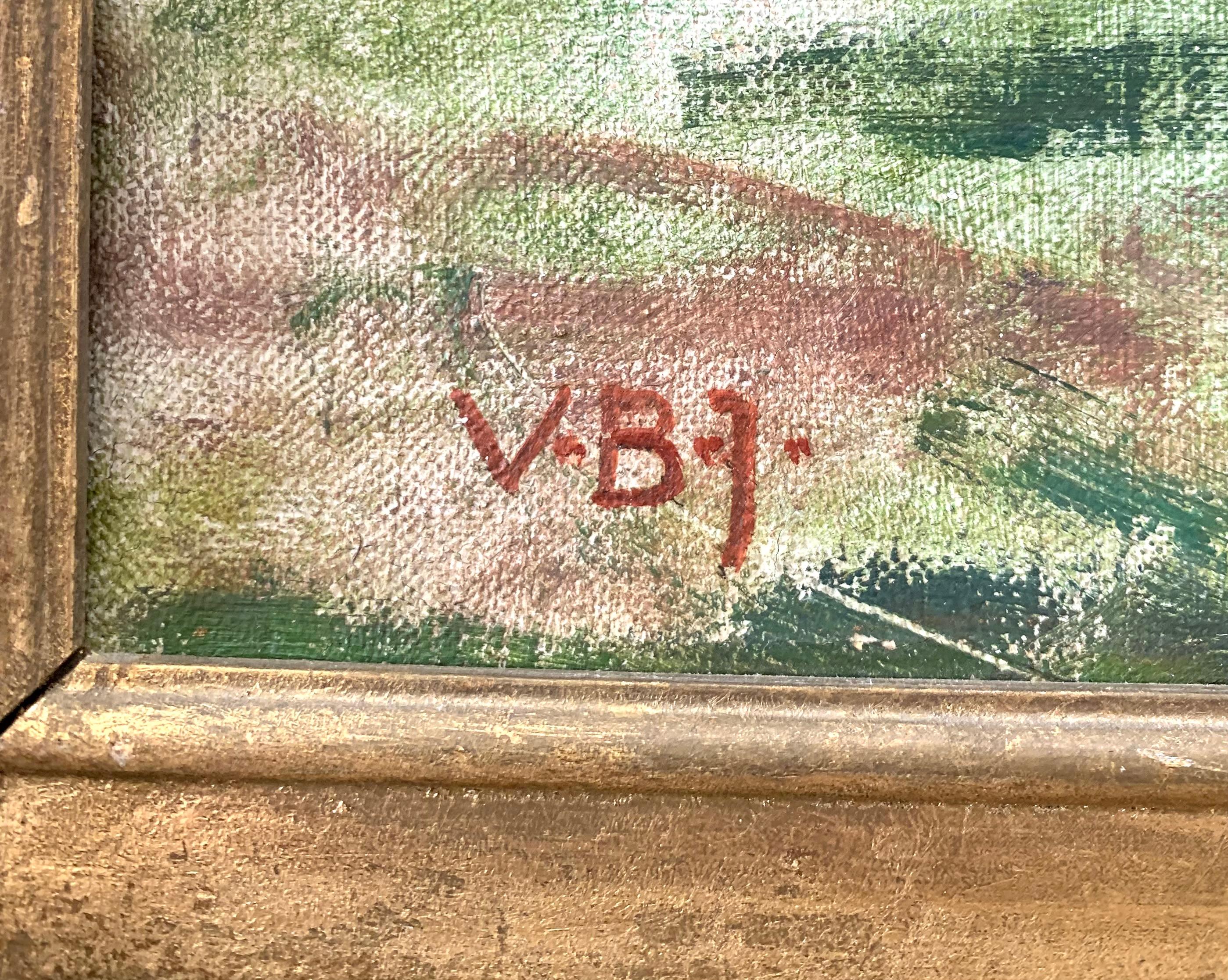 Viggo Bertram Jacobsen (1900-1969) peinture à l'huile du milieu du siècle représentant un paysage côtier en vente 3