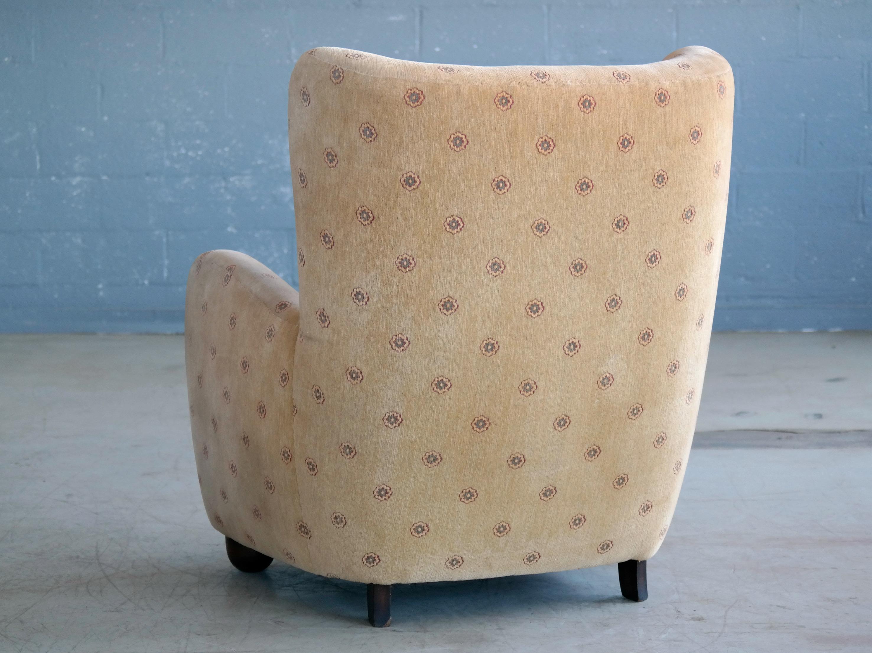 Viggo Boesen Attributed High Back Lounge Chair Danish Midcentury 2