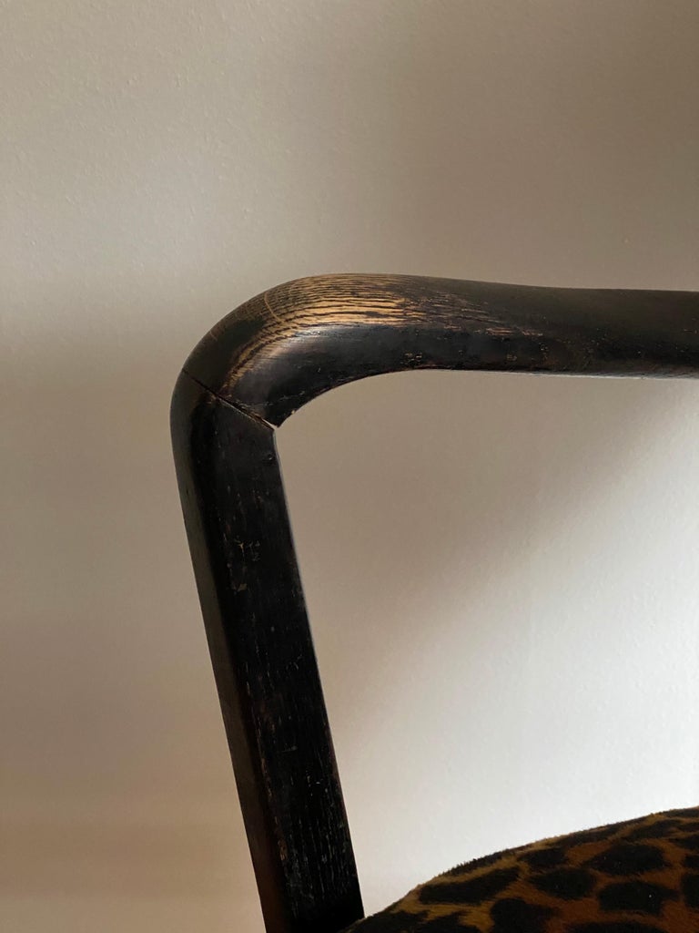Viggo Boesen ‘Attributed’ Lounge Chair, Dark Stained Beech, Fabric, 1940s 3