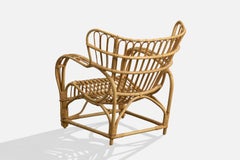 Viggo Boesen Attribution, Lounge Chair, Bamboo, Rattan, Sweden, 1950s