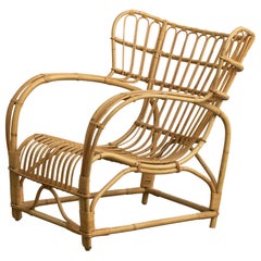 Viggo Boesen Attribution, Lounge Chair, Bamboo, Rattan, Sweden, 1950s