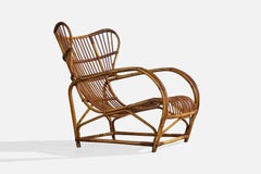 Viggo Boesen, sillones de descanso, bambú, ratán, Dinamarca, década de 1950
