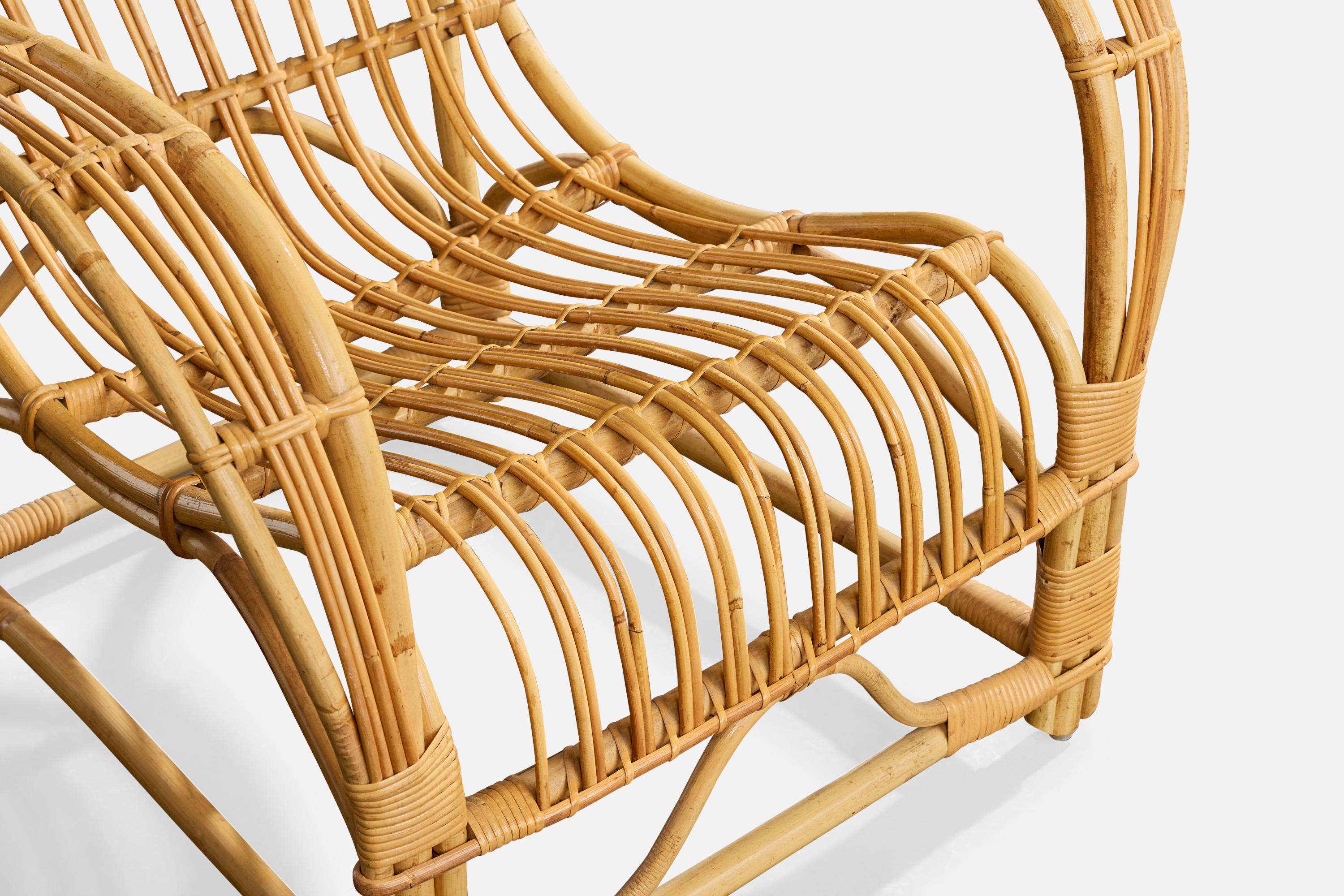Viggo Boesen Attribution, Lounge Chairs, Bamboo, Rattan, Sweden, 1950s im Angebot 4