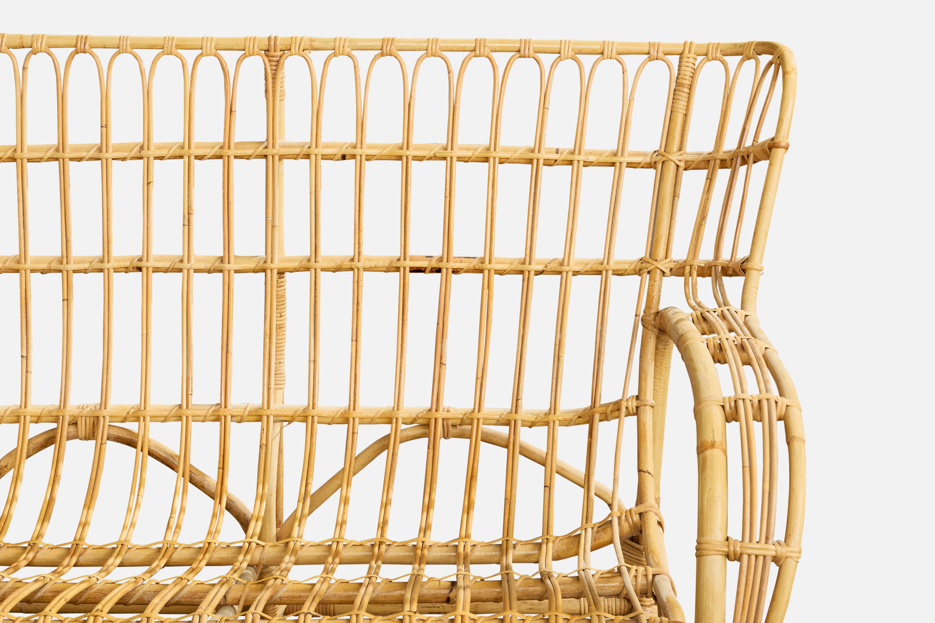 Viggo Boesen Attribution, Sofa, Bamboo, Rattan, Sweden, 1950s en vente 3