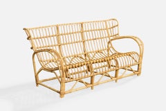 Viggo Boesen Attribution, Sofa, Bamboo, Rattan, Sweden, 1950s