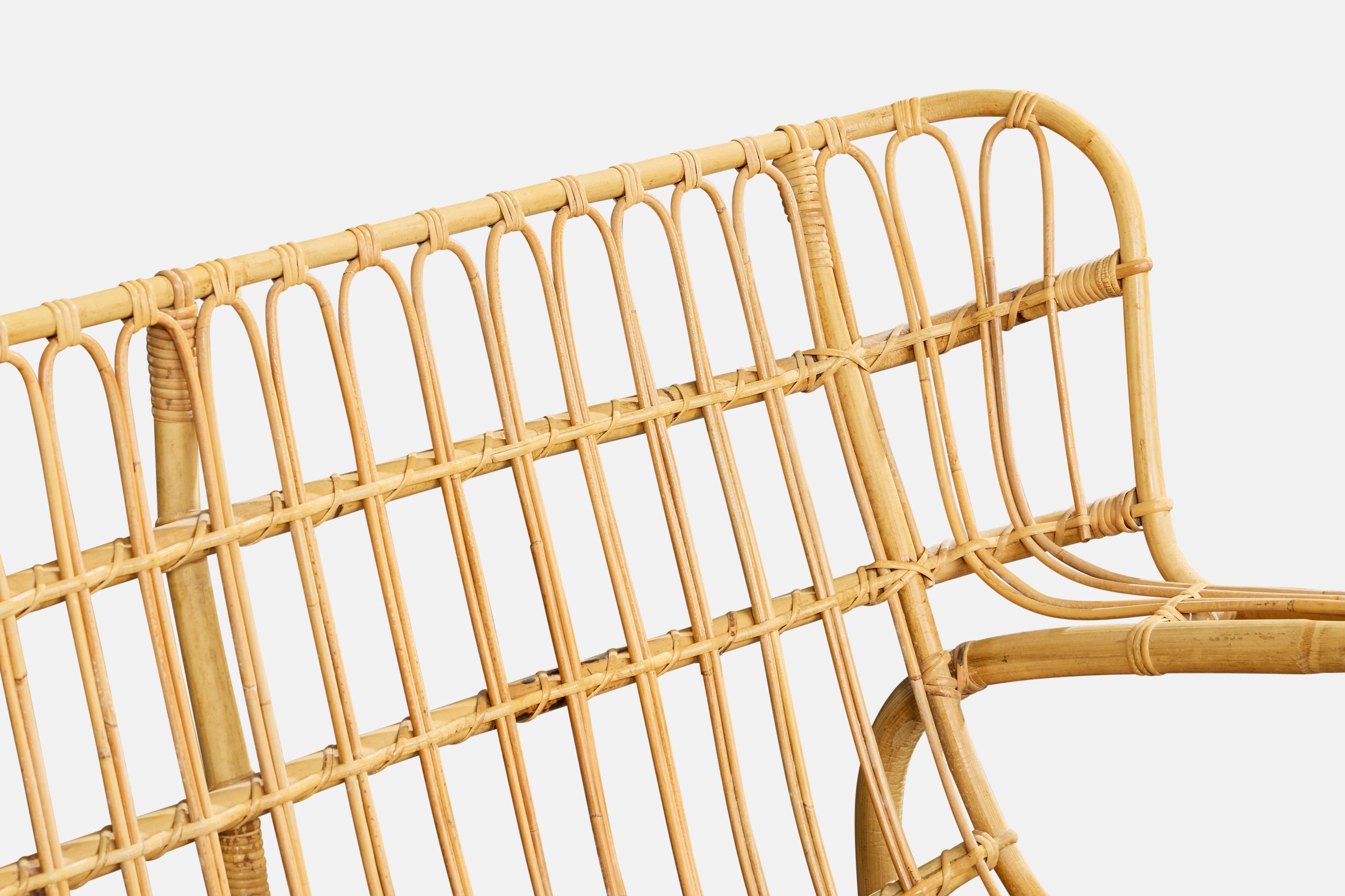 Viggo Boesen Attribution, Sofa, Bamboo, Rattan, Sweden, 1950s en vente 1