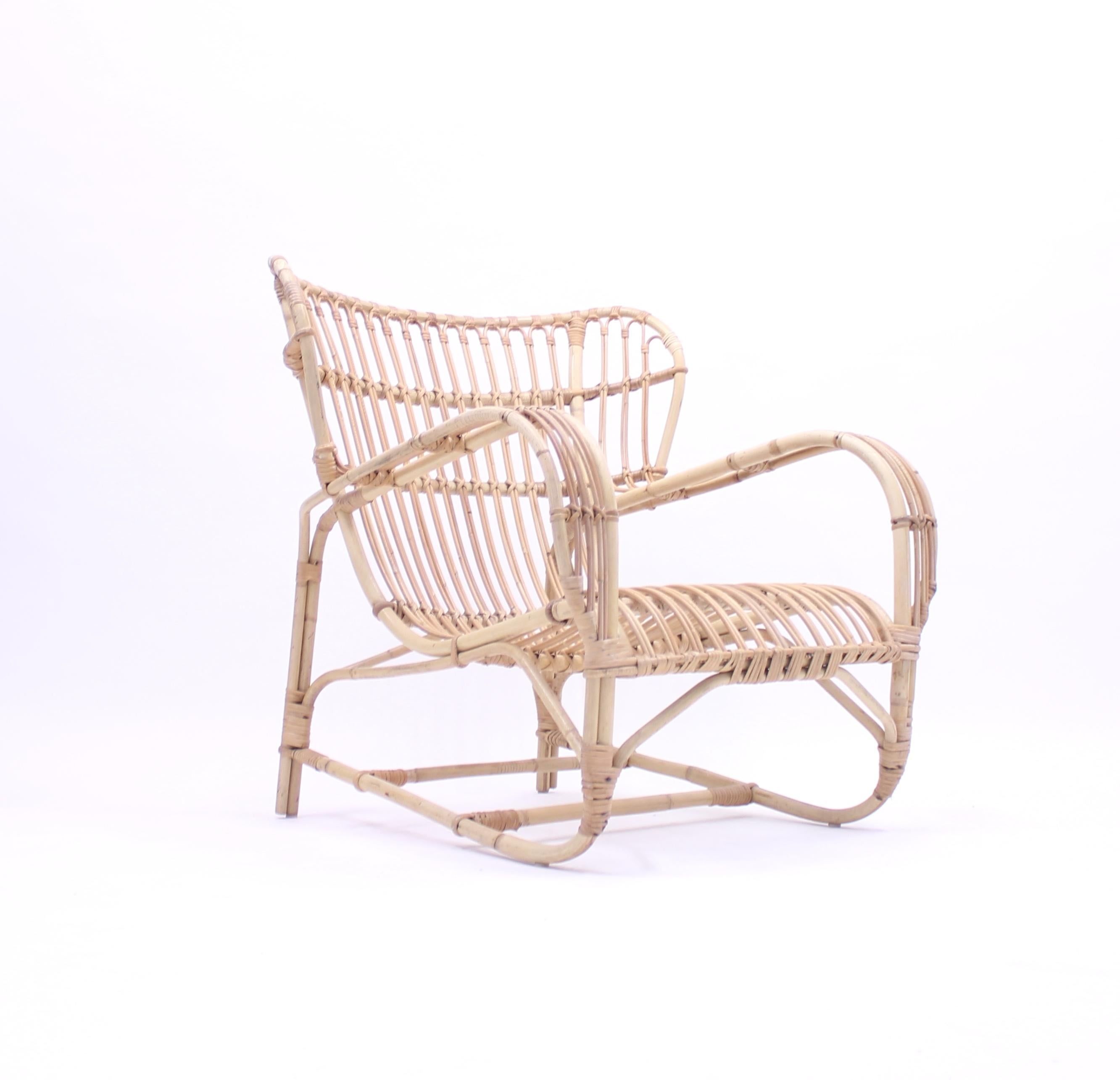 Viggo Boesen, Bamboo & Rattan Easy Chair, 1960s 1