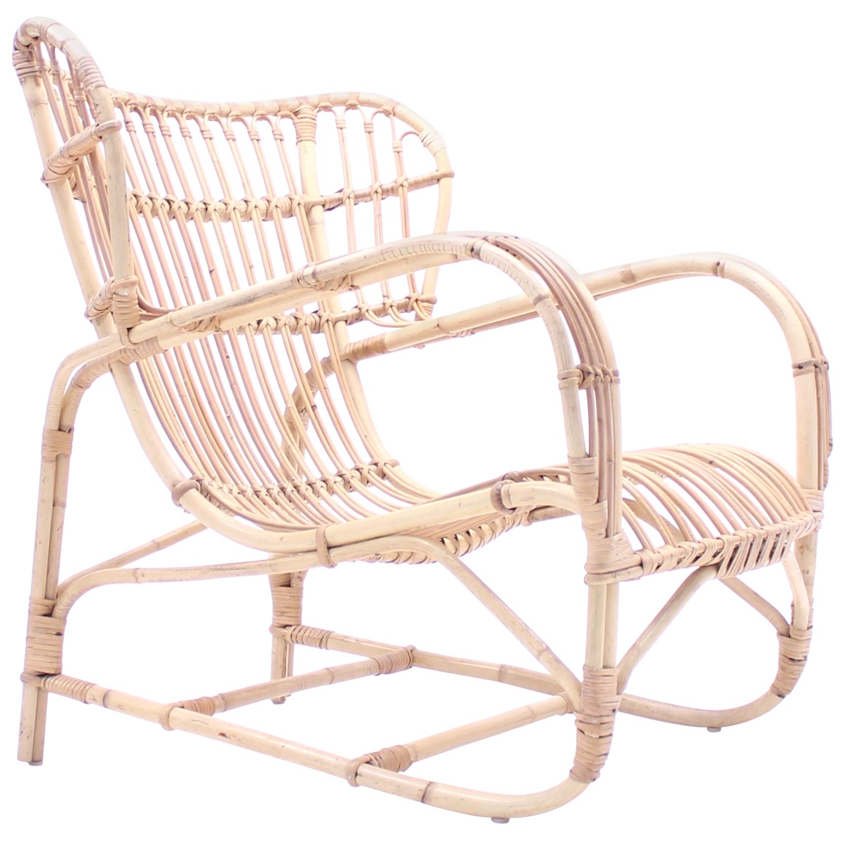 Viggo Boesen, Bamboo & Rattan Easy Chair, 1960s