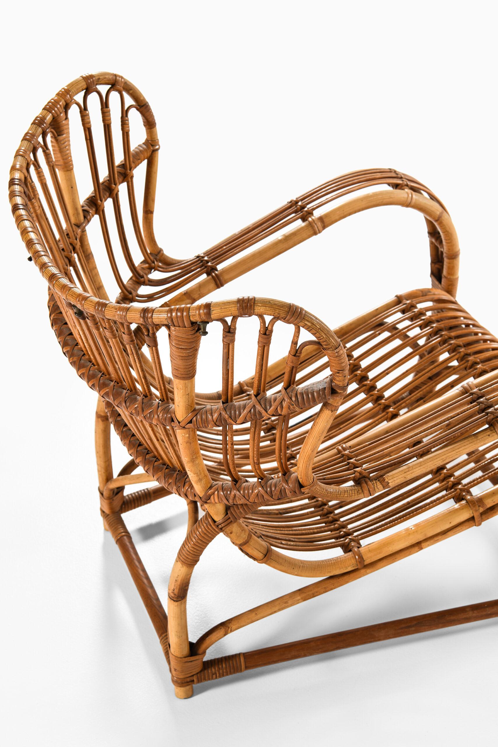 Cane Viggo Boesen Easy Chairs Model 3440 Produced by R. Wengler in Denmark For Sale