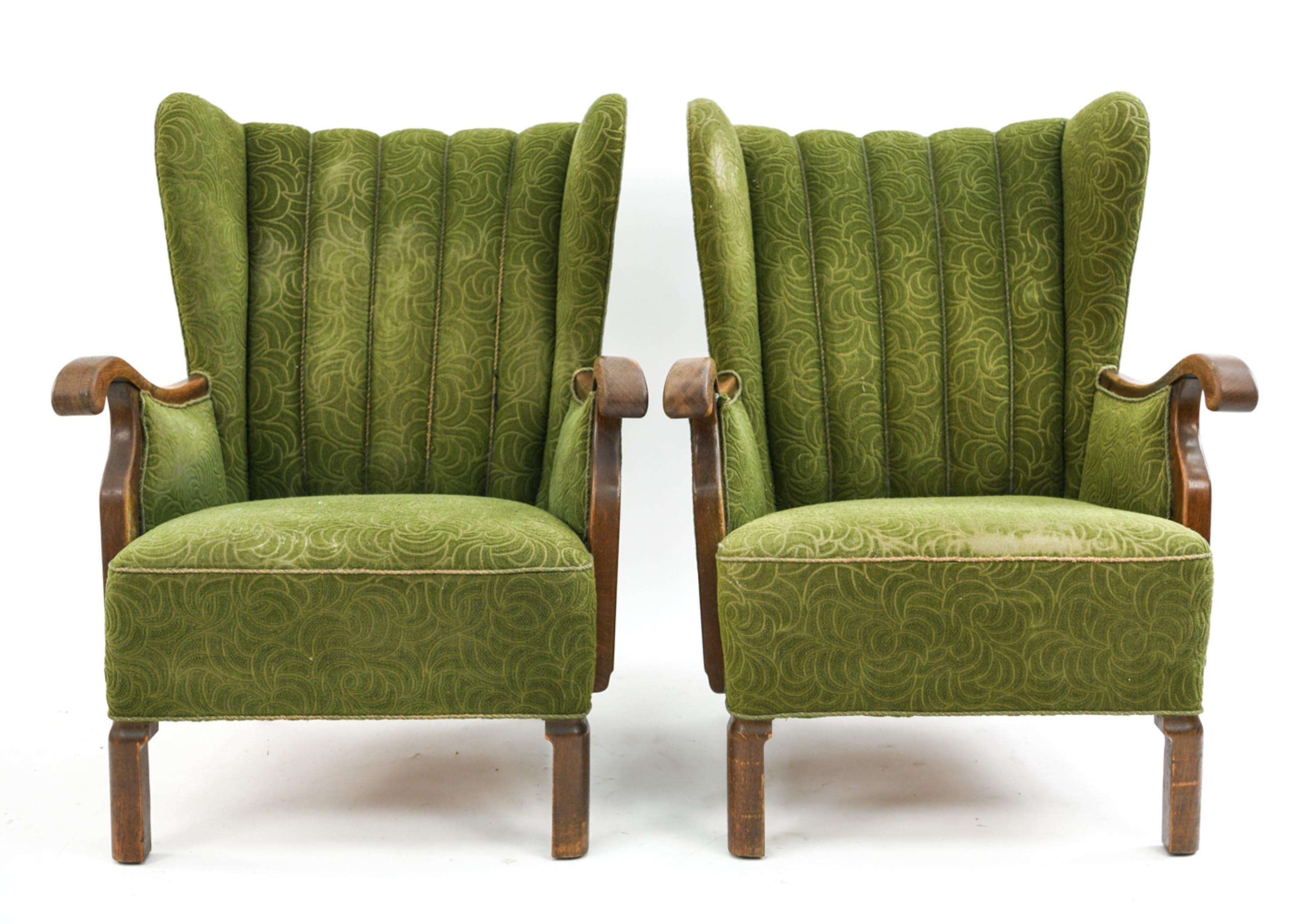 Viggo Boesen for Slagelse Highback Lounge Chairs 1