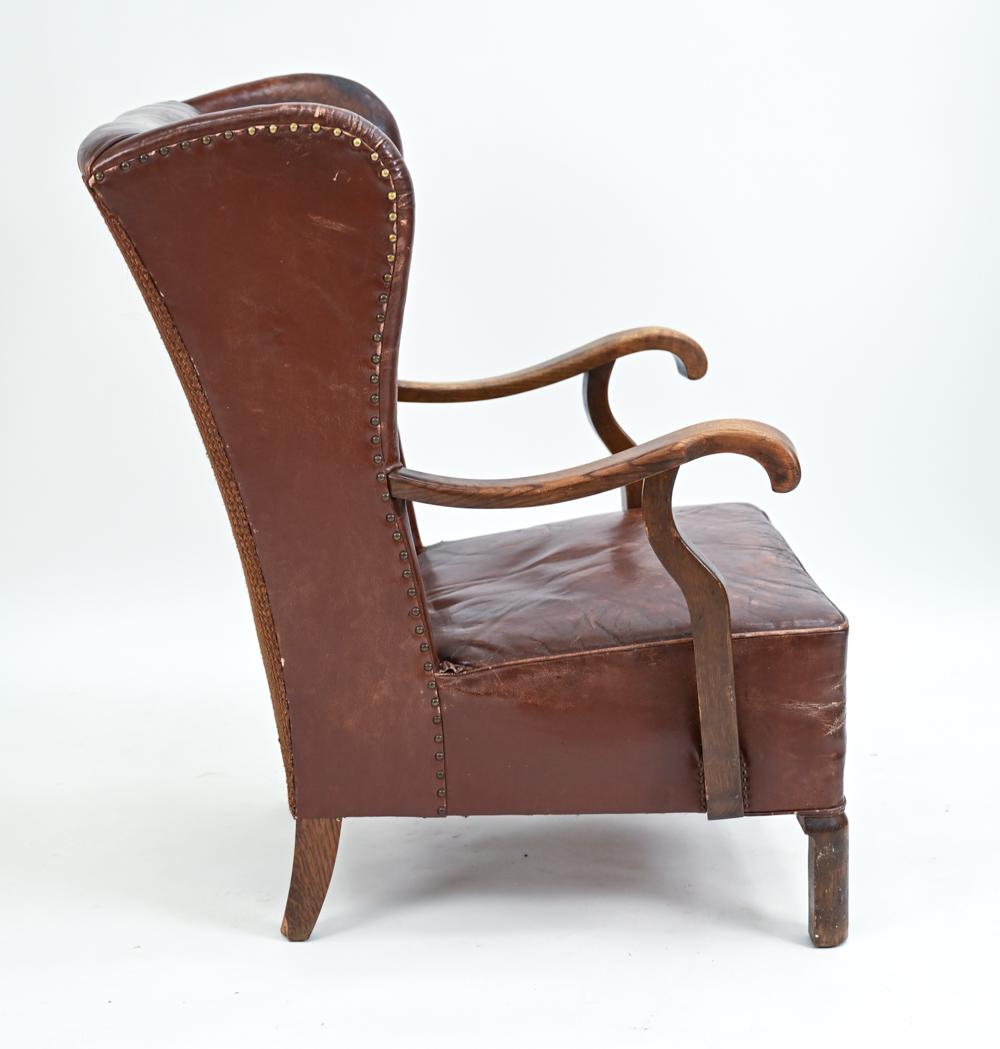 Viggo Boesen for Slagelse Leather Wingback Easy Chair 4