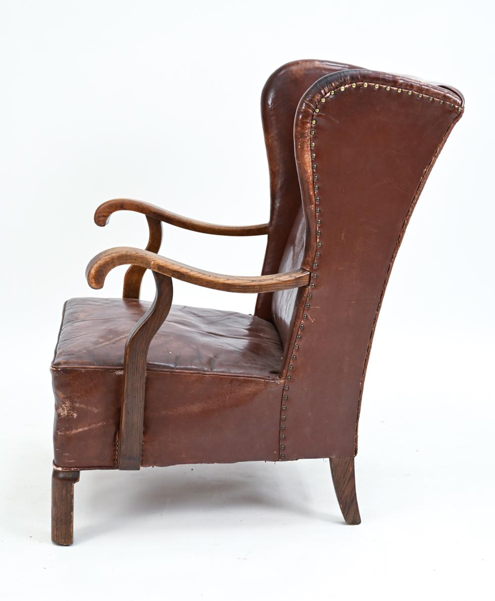 Viggo Boesen for Slagelse Leather Wingback Easy Chair 2