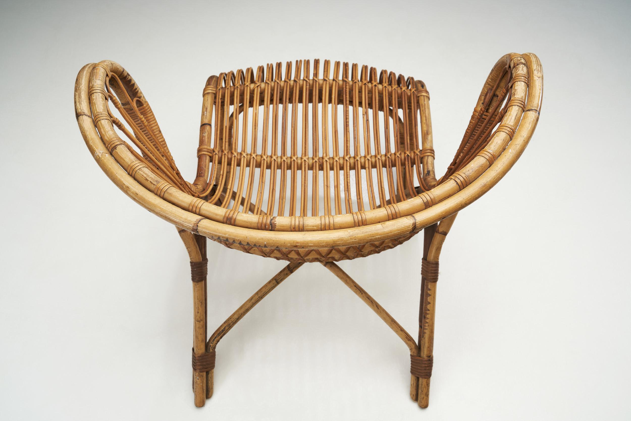 Rattan Viggo Boesen “Fox” Lounge Chair for E.V.A Nissen and Co., Denmark 1936