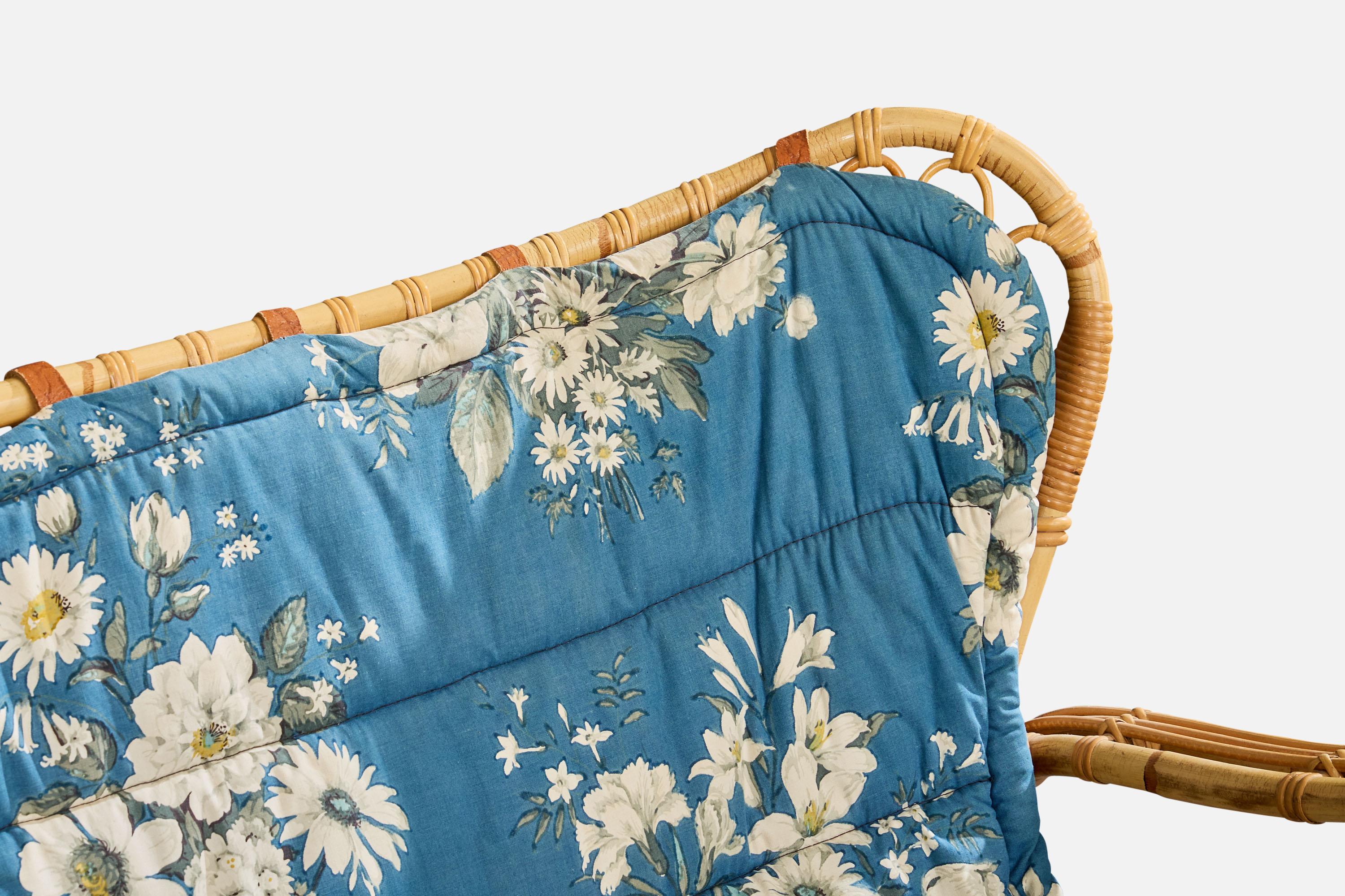 Viggo Boesen, Sofa, Bamboo, Rattan, Fabric, Denmark, 1950s en venta 3