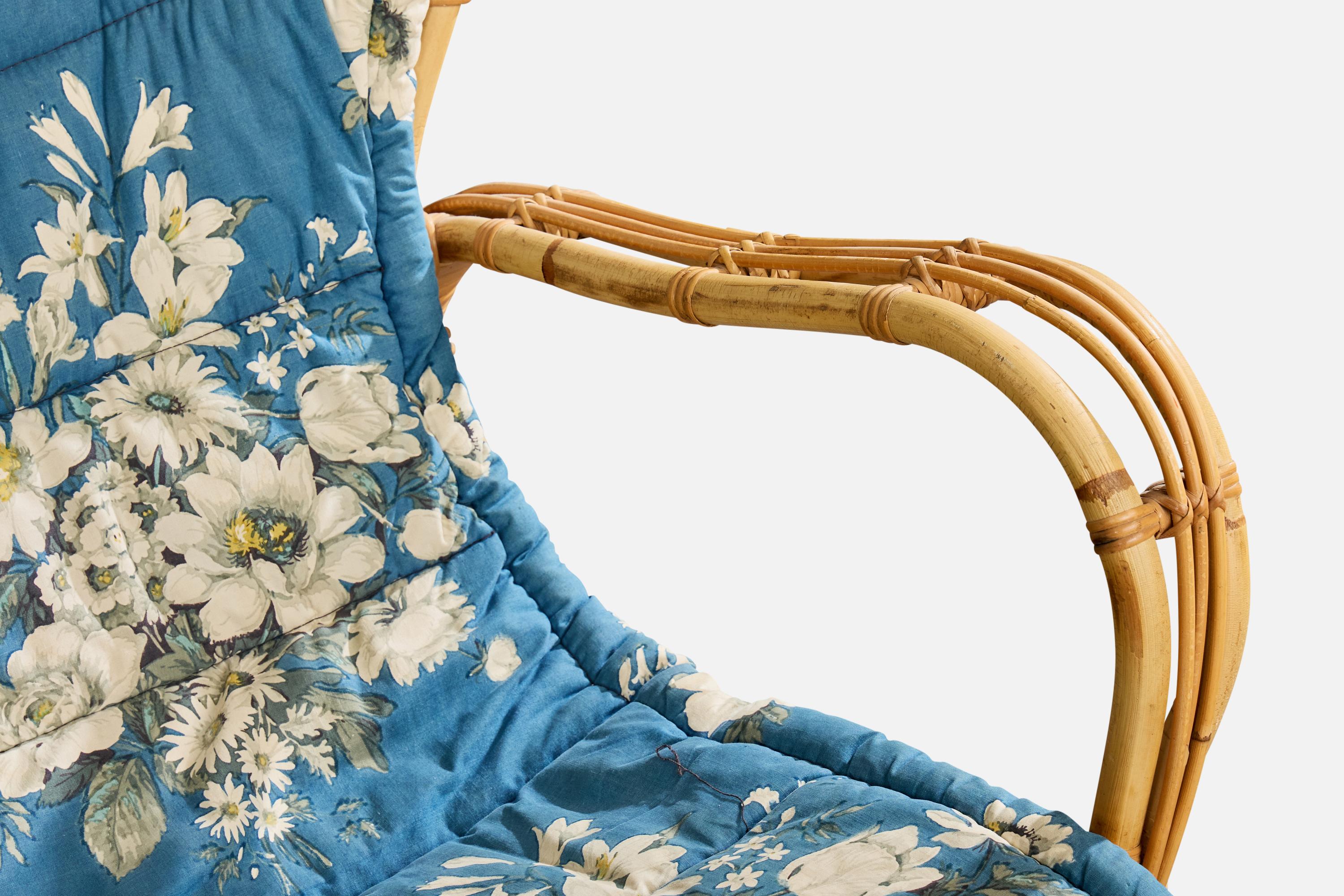 Viggo Boesen, Sofa, Bamboo, Rattan, Fabric, Denmark, 1950s en venta 4