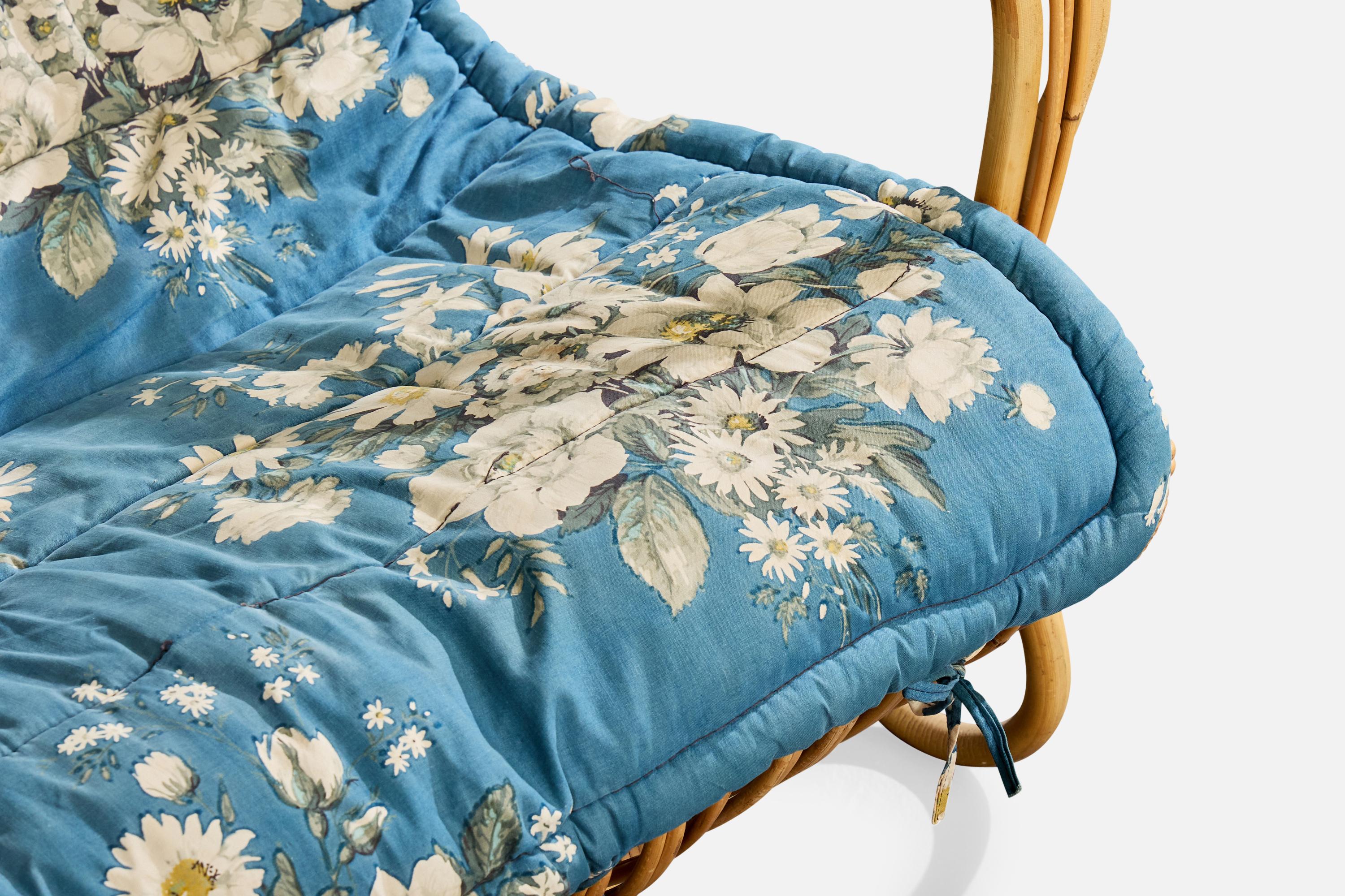 Viggo Boesen, Sofa, Bamboo, Rattan, Fabric, Denmark, 1950s en venta 5