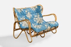 Viggo Boesen, Sofa, Bamboo, Rattan, Fabric, Denmark, 1950s