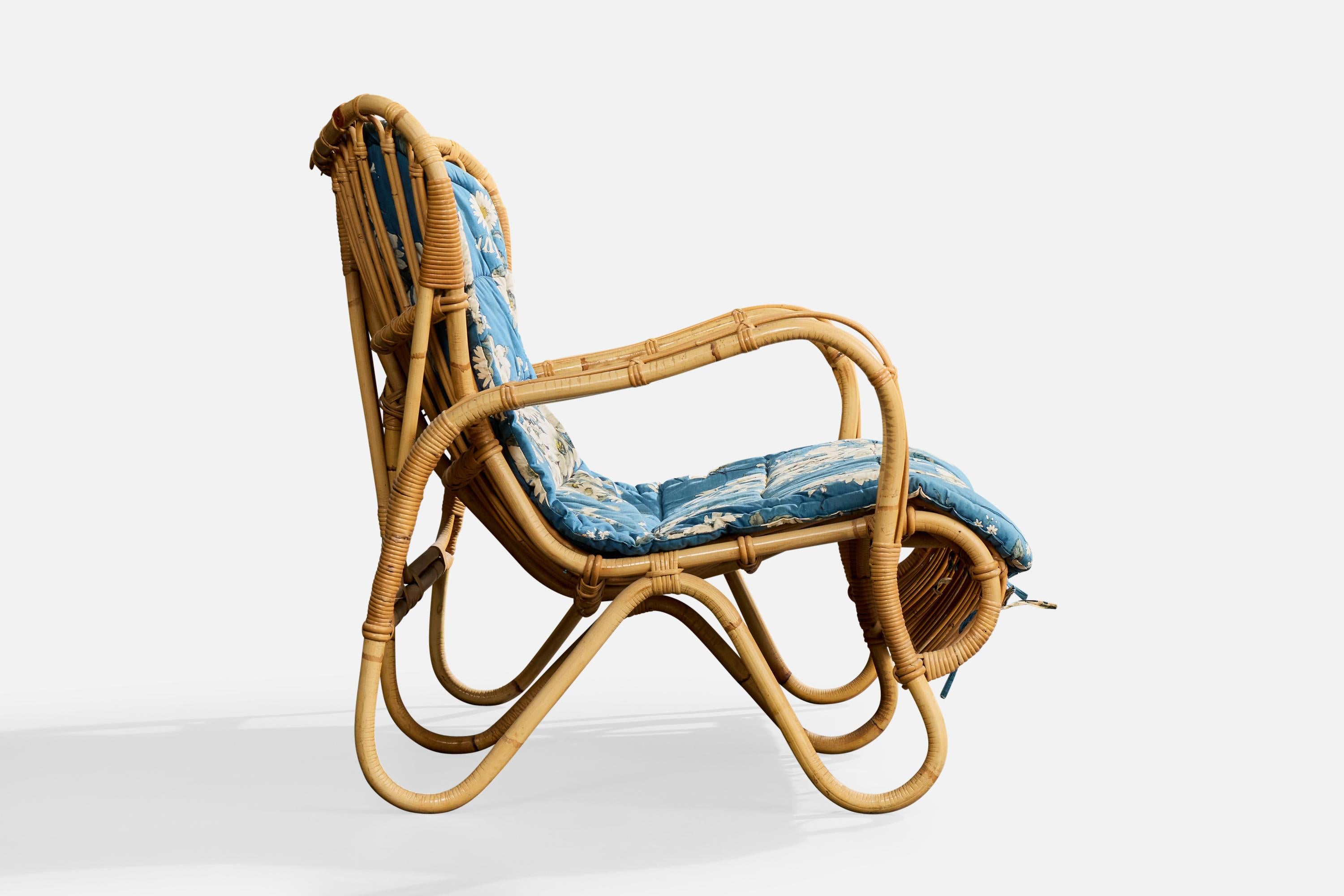 Viggo Boesen, Sofa, Bamboo, Rattan, Fabric, Denmark, 1950s mediados del siglo XX en venta