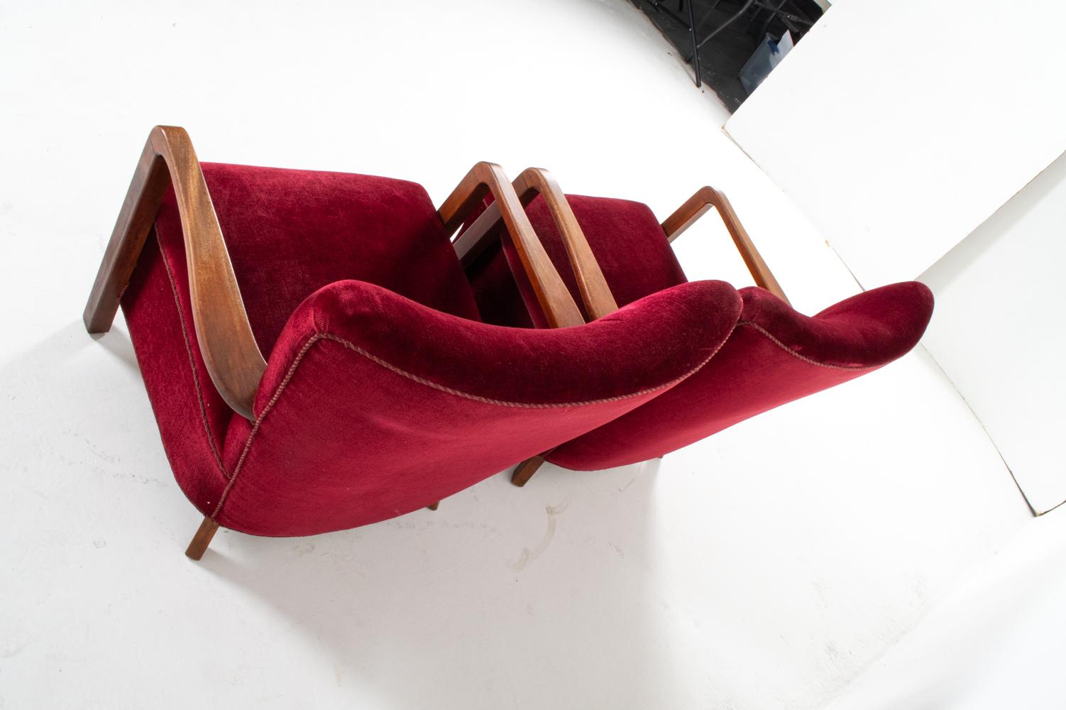 Sedie da salotto in mohair e quercia in stile Art Deco danese di Viggo Boesen, C.C. 1940 in vendita 4