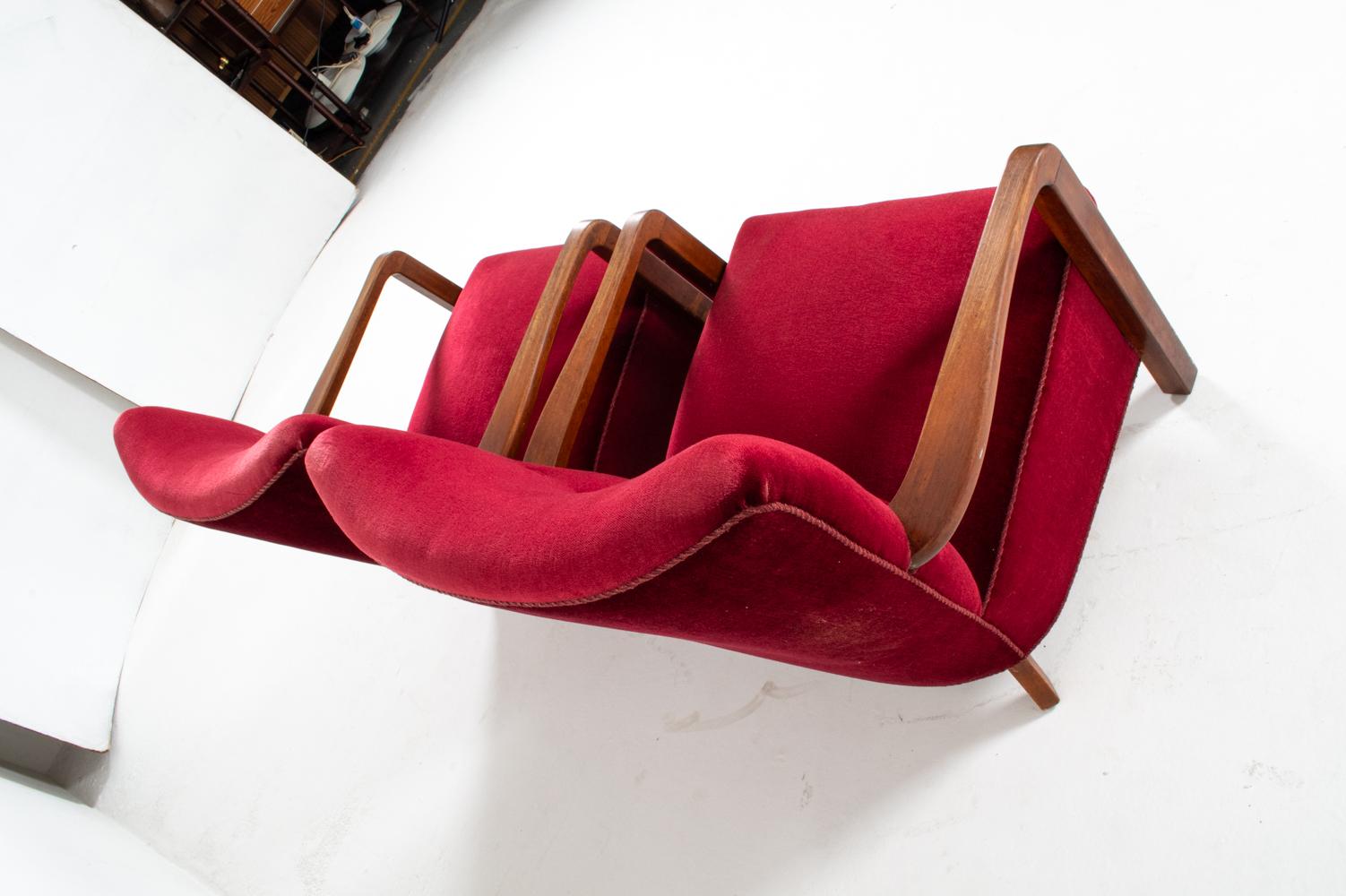 Sedie da salotto in mohair e quercia in stile Art Deco danese di Viggo Boesen, C.C. 1940 in vendita 5