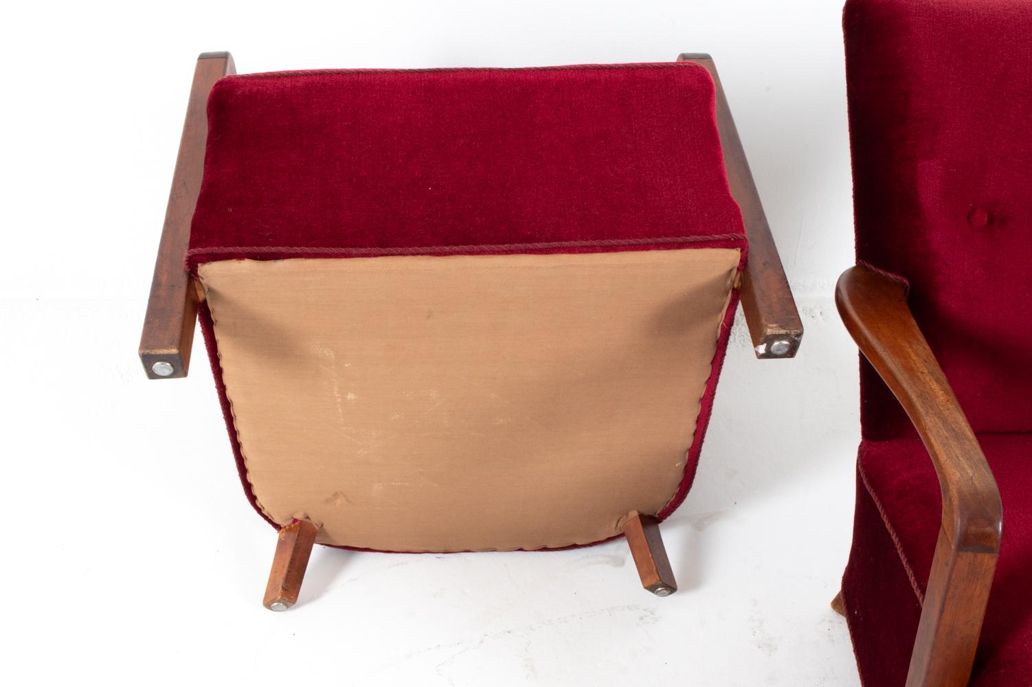 Sedie da salotto in mohair e quercia in stile Art Deco danese di Viggo Boesen, C.C. 1940 in vendita 8