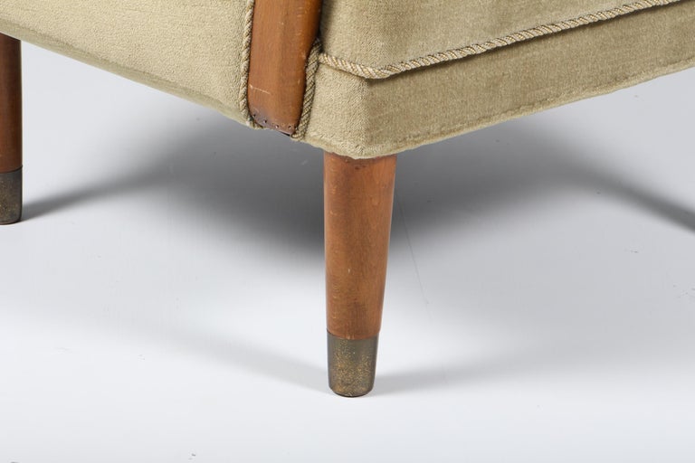 Danish Viggo Boesen Style Lounge Chair Model No. 96 in Lambswool by N.a. Jørgensen