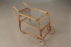 Tavolo di Viggo Boesen in rattan, Danimarca, 1936