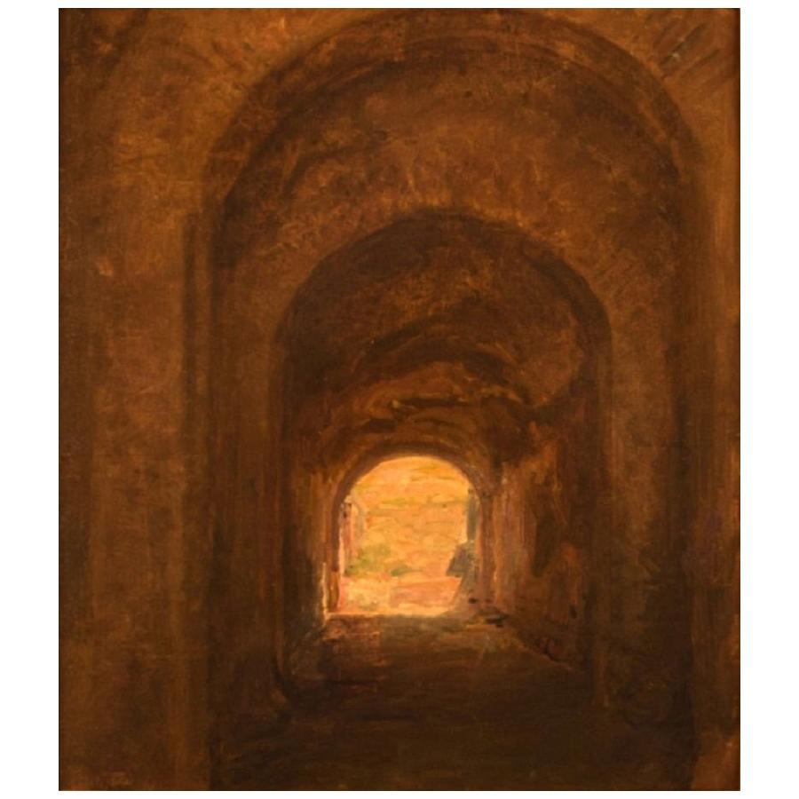 Viggo Johansen, Well Listed Danish Artist, Amphitheatre, Pompeii